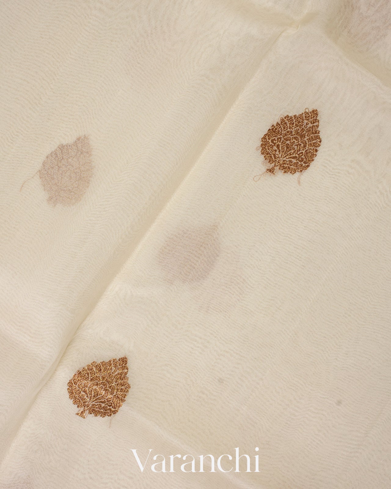 Off White Pure Kora Silk Handloom Saree