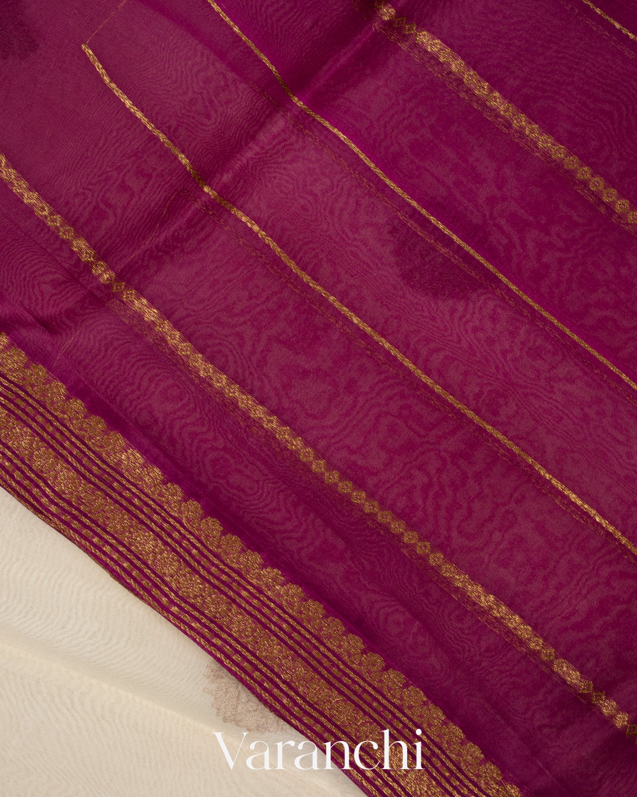 Off White Pure Kora Silk Handloom Saree