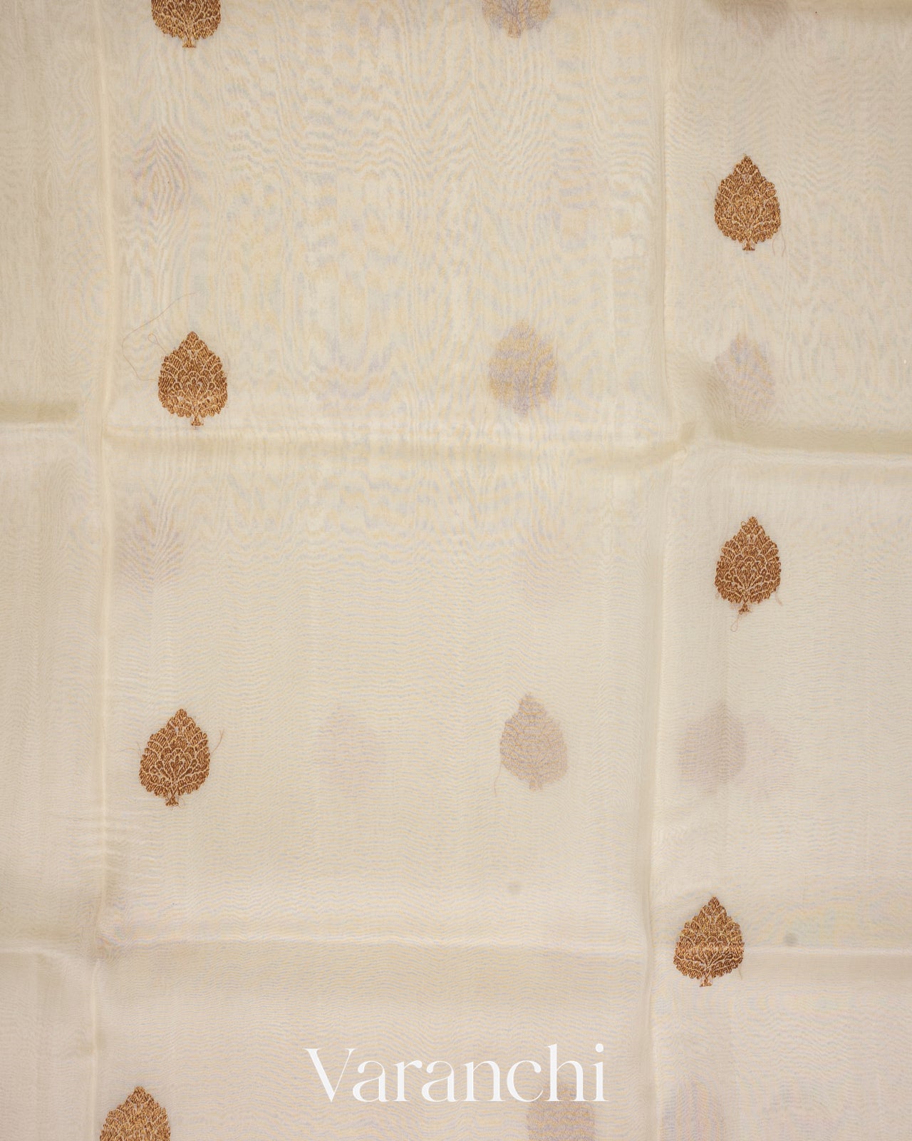 Off White Pure Kora Silk Handloom Saree