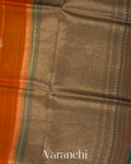 Bright Orange Pure Kora Silk Handloom Saree