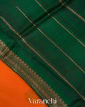 Bright Orange Pure Kora Silk Handloom Saree