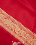 Crimson Red Pure Kora Silk Handloom Saree