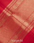 Crimson Red Pure Kora Silk Handloom Saree