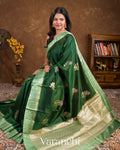 Bottle Green Pure Mango Silk Saree