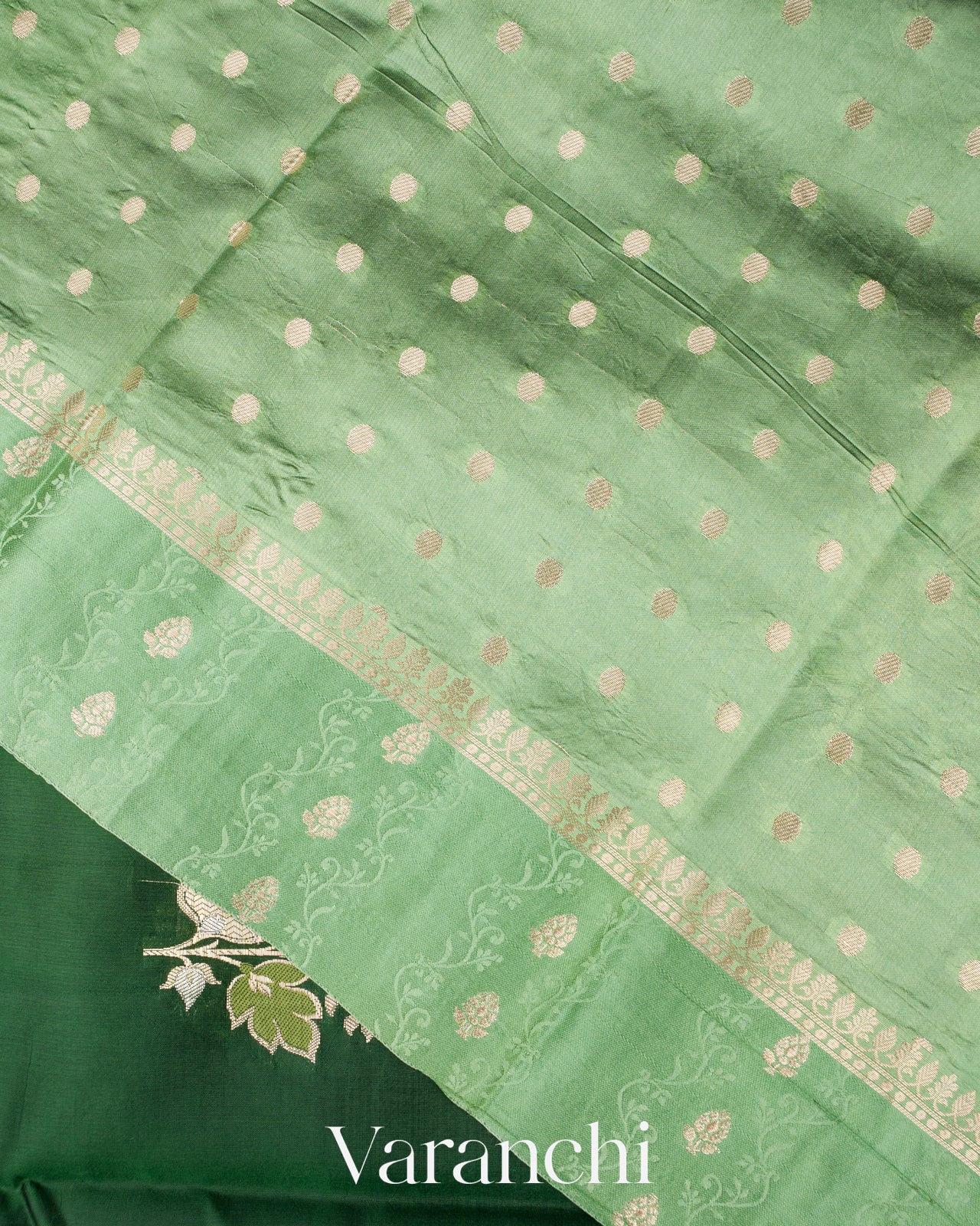 Bottle Green Pure Mango Silk Saree