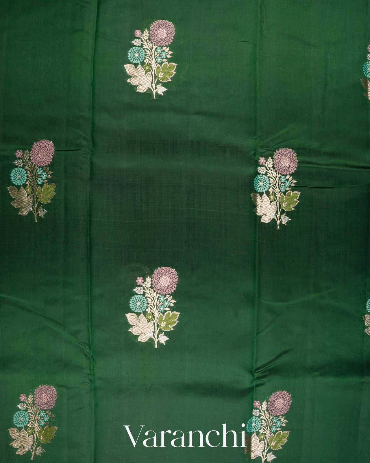 Bottle Green Pure Mango Silk Saree