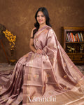 Dusty Mauve Pure Mango Silk Handloom Saree