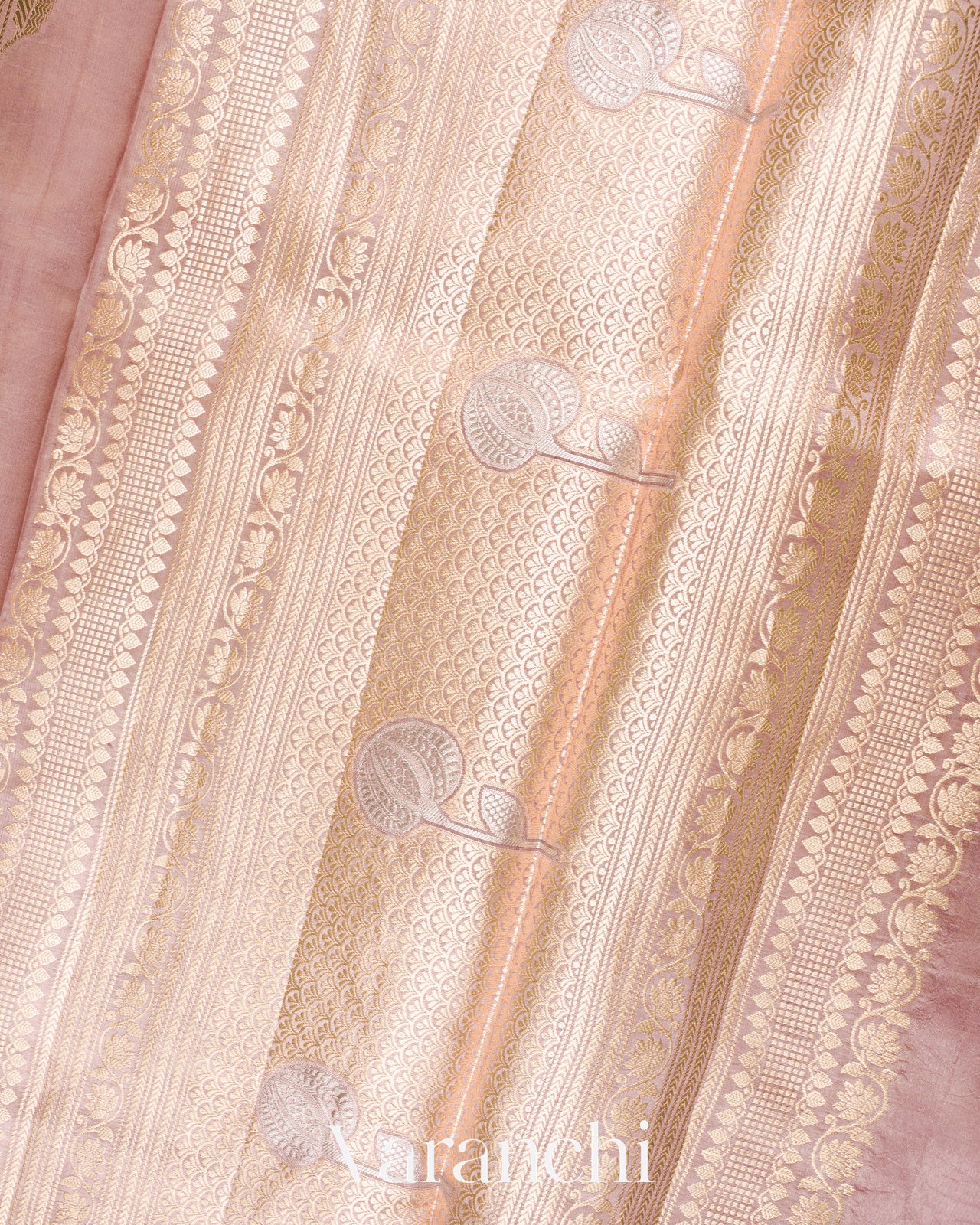 Dusty Mauve Pure Mango Silk Handloom Saree
