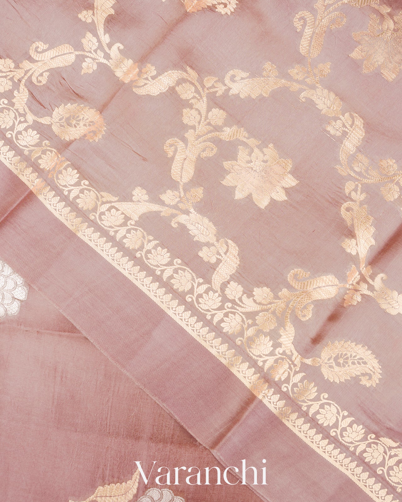 Dusty Mauve Pure Mango Silk Handloom Saree