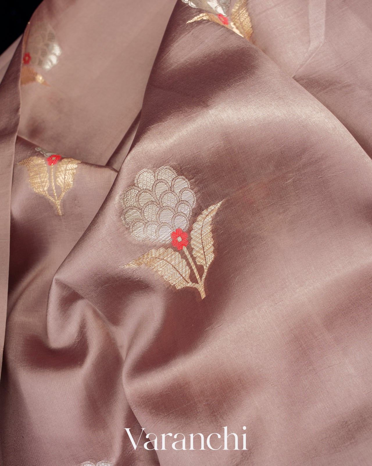 Dusty Mauve Pure Mango Silk Handloom Saree