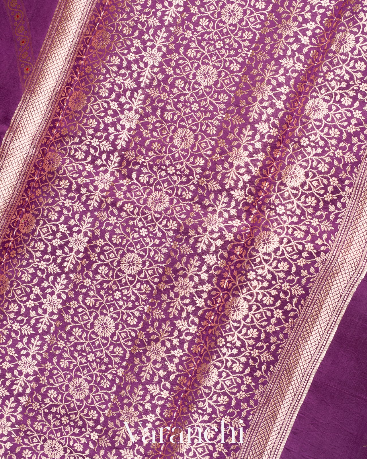 Purple Lehariya Pure-Mango Silk Handloom Saree