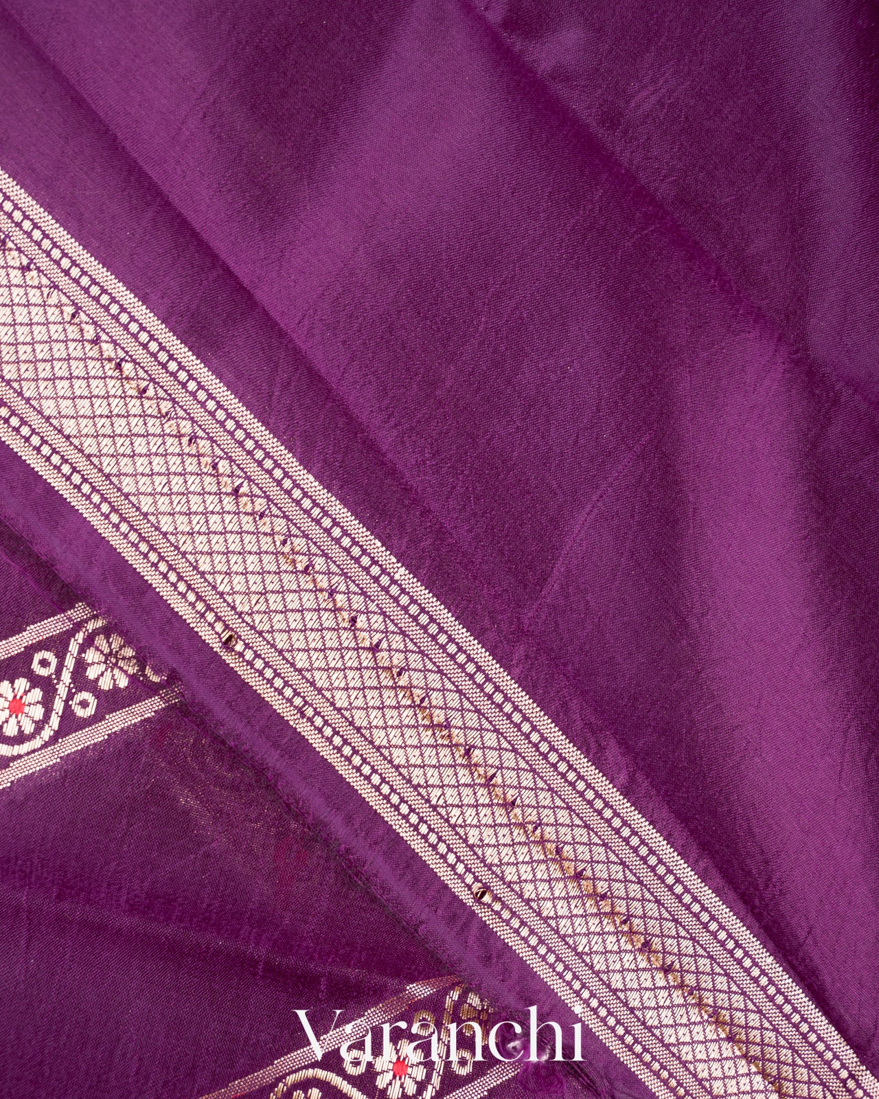 Purple Lehariya Pure-Mango Silk Handloom Saree
