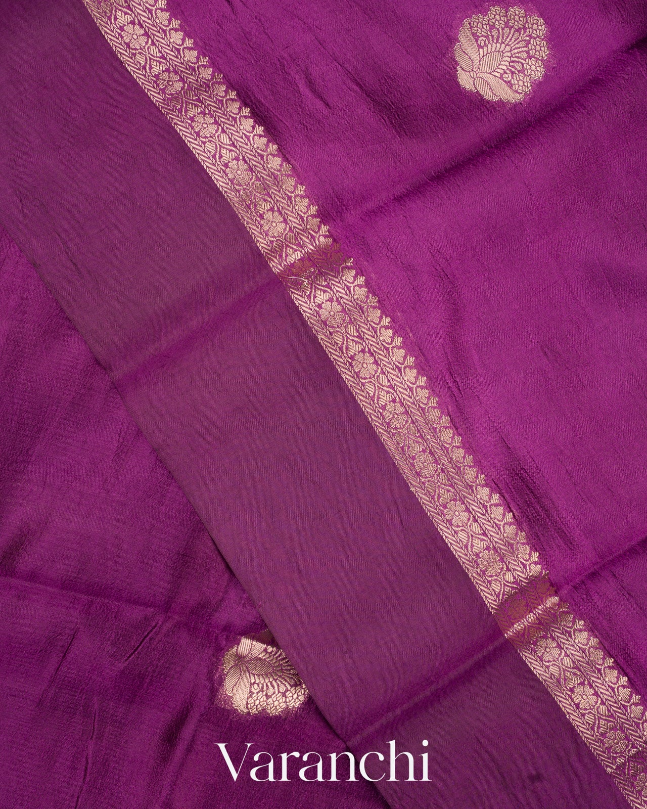Purple Pure Mango Silk Saree