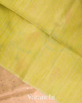 Lemon Green Jamdani Pure Matka Muslin Tissue Silk Handloom Saree
