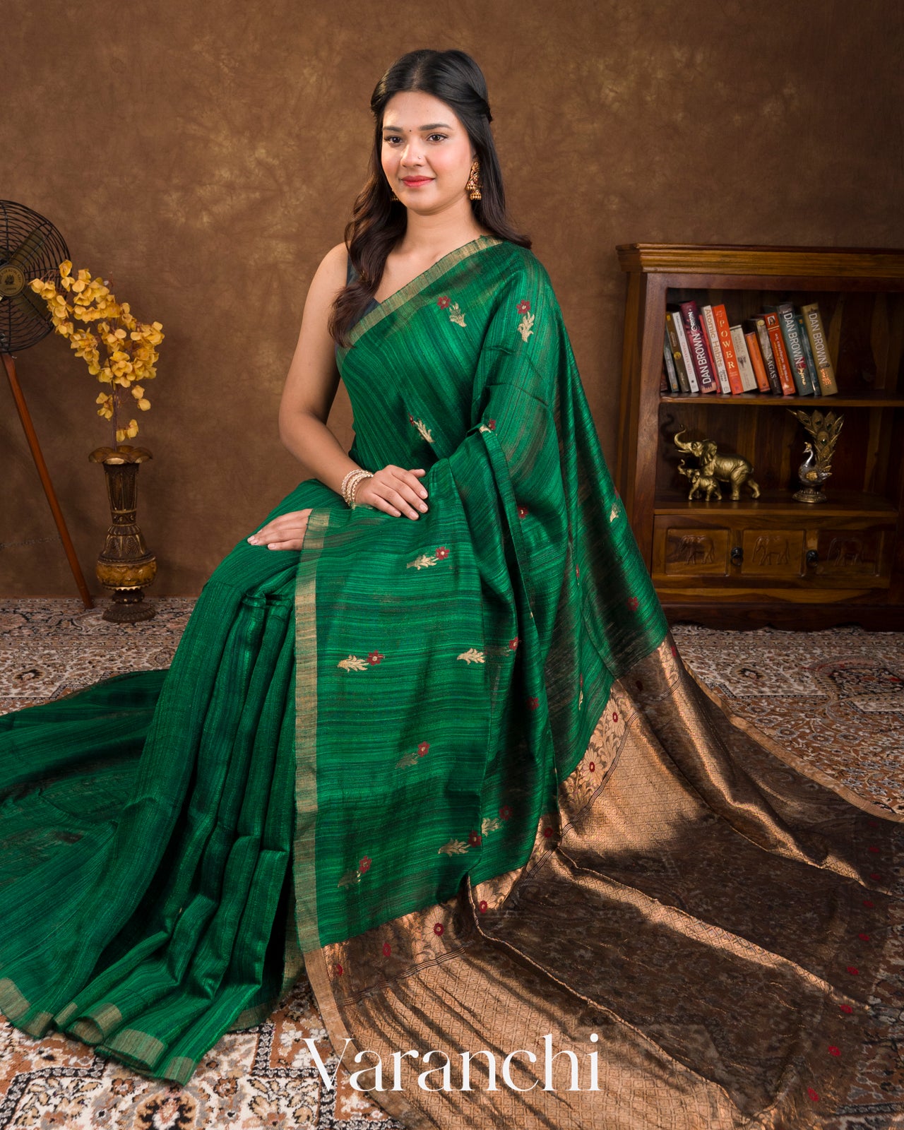 Dark Green Pure Matka Silk Handloom Saree