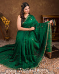 Dark Green Pure Matka Silk Handloom Saree
