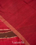 Maroon-Red with Muslin Stripes With Pure Matka Silk Handloom Saree
