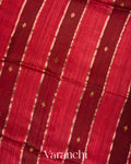 Maroon-Red with Muslin Stripes With Pure Matka Silk Handloom Saree