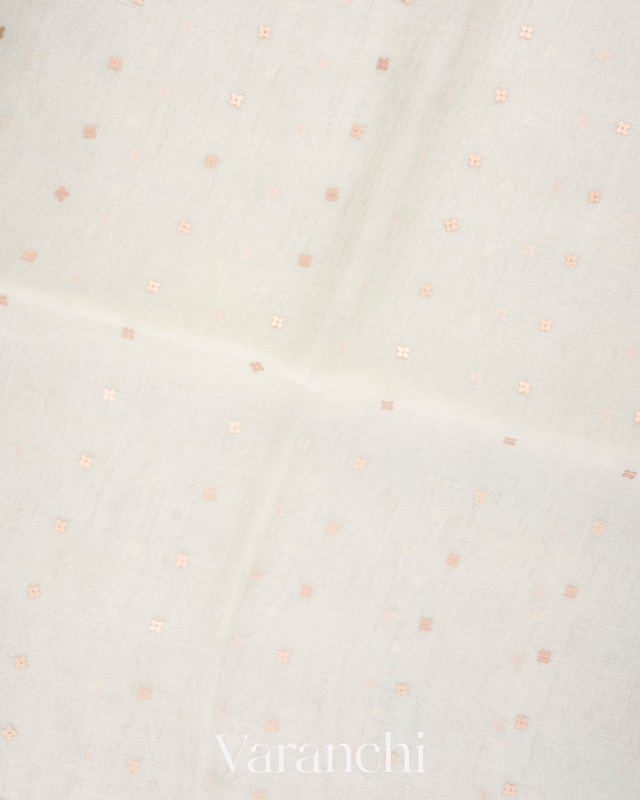 Off White Pure Muslin Silk with Jamdani Pallu Handloom Saree