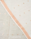 Off White Pure Muslin Silk with Jamdani Pallu Handloom Saree