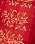 Red Jamdani Pure Muslin Silk Handloom Saree