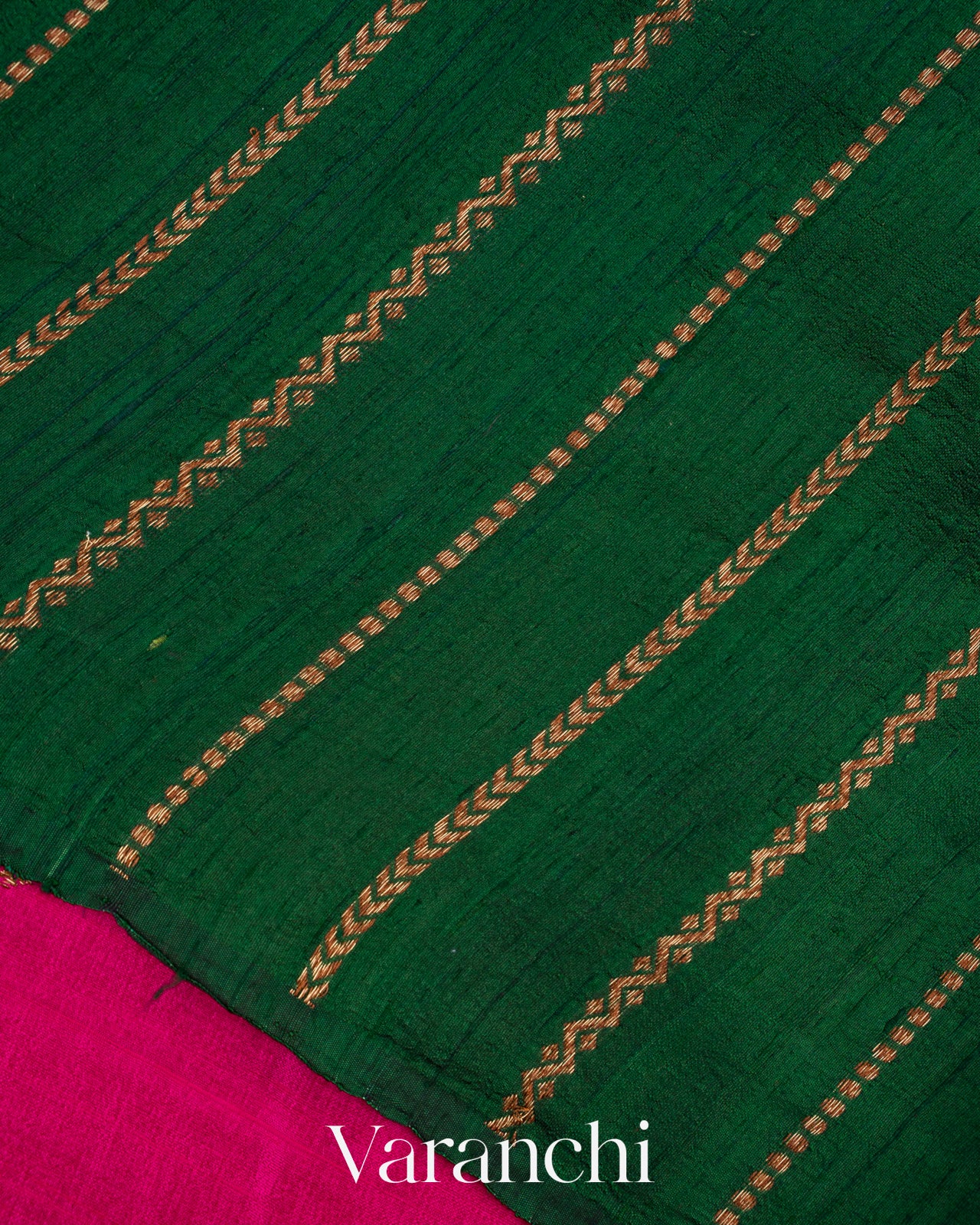 Rani Pink Borderless Pure Raw Silk Handloom Saree