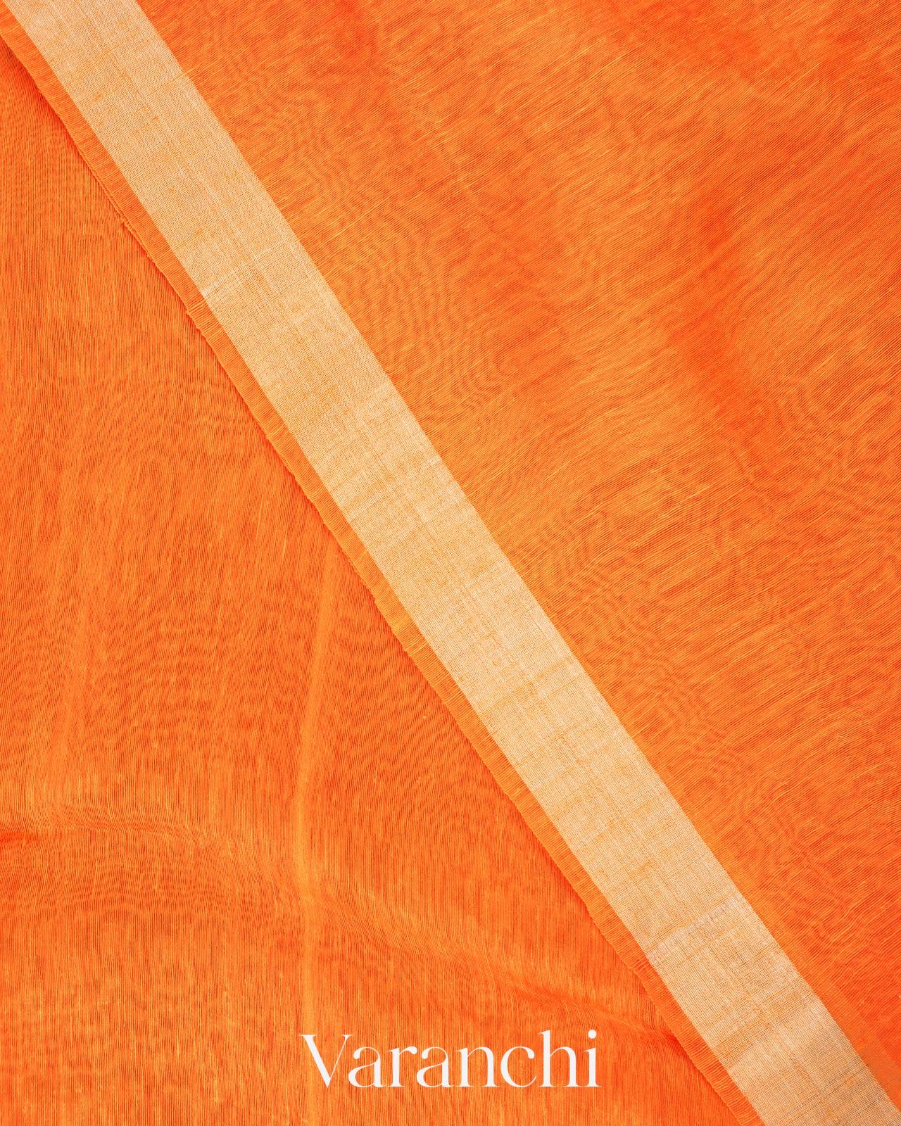 Burnt Orange Jamdani Pure Silk Linen Handloom Saree