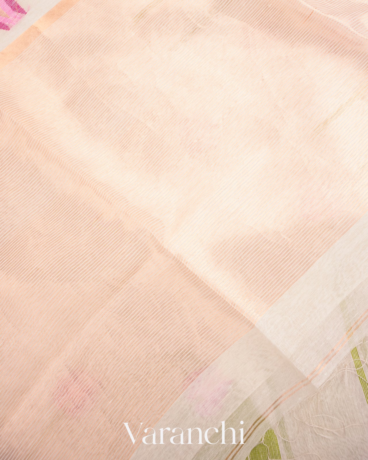 Off White Jamdani Pure Silk Linen Handloom Saree
