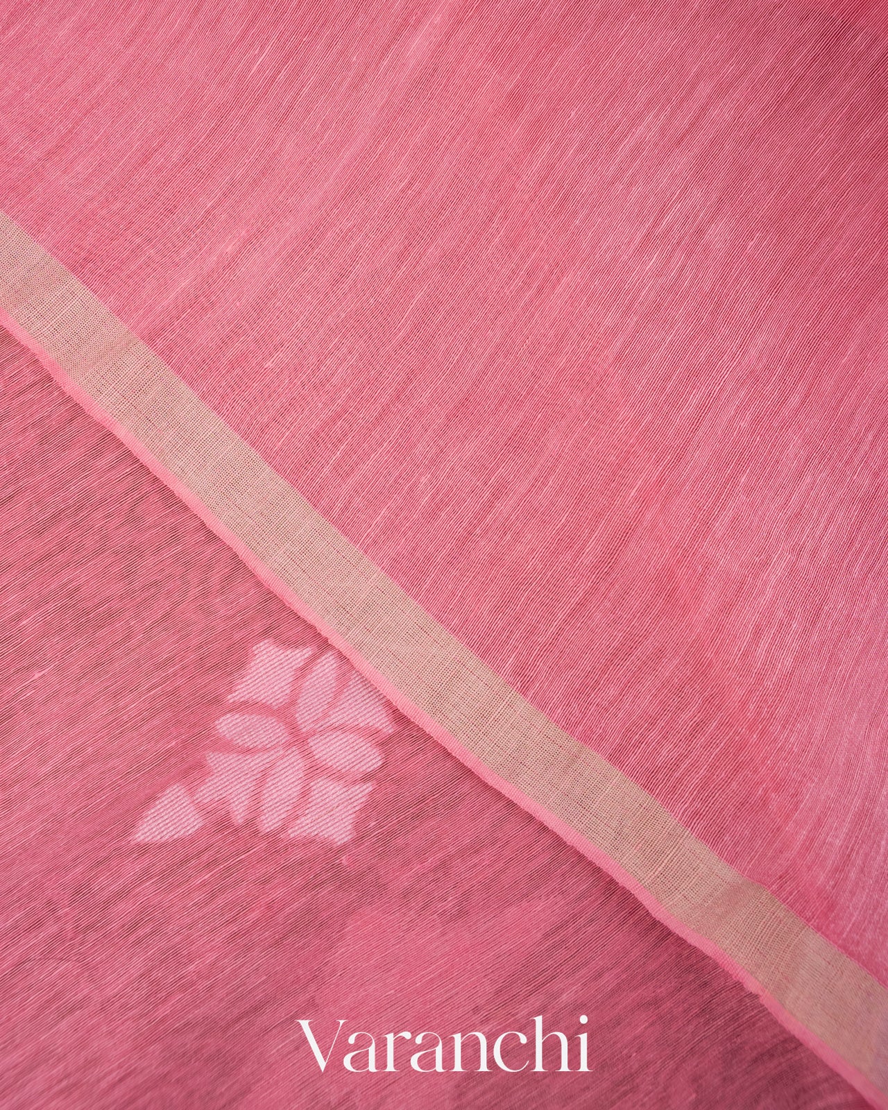 Baby Pink Dhakai Jamdhani Pure Muslin Silk Handloom Saree