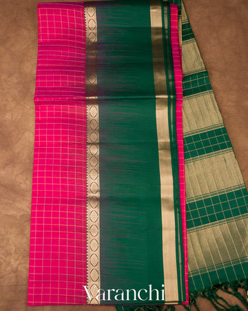 Rani Pink Pure Soft Silk Handloom Saree