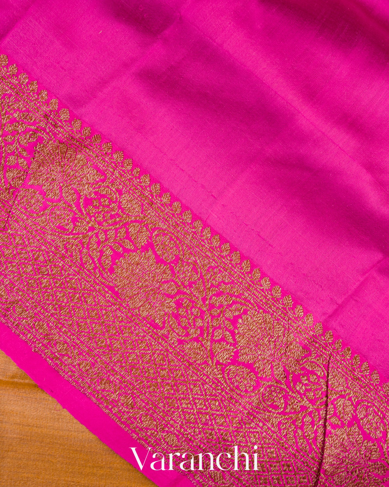 Deep Mustard Pure Tussar Silk Handloom Saree