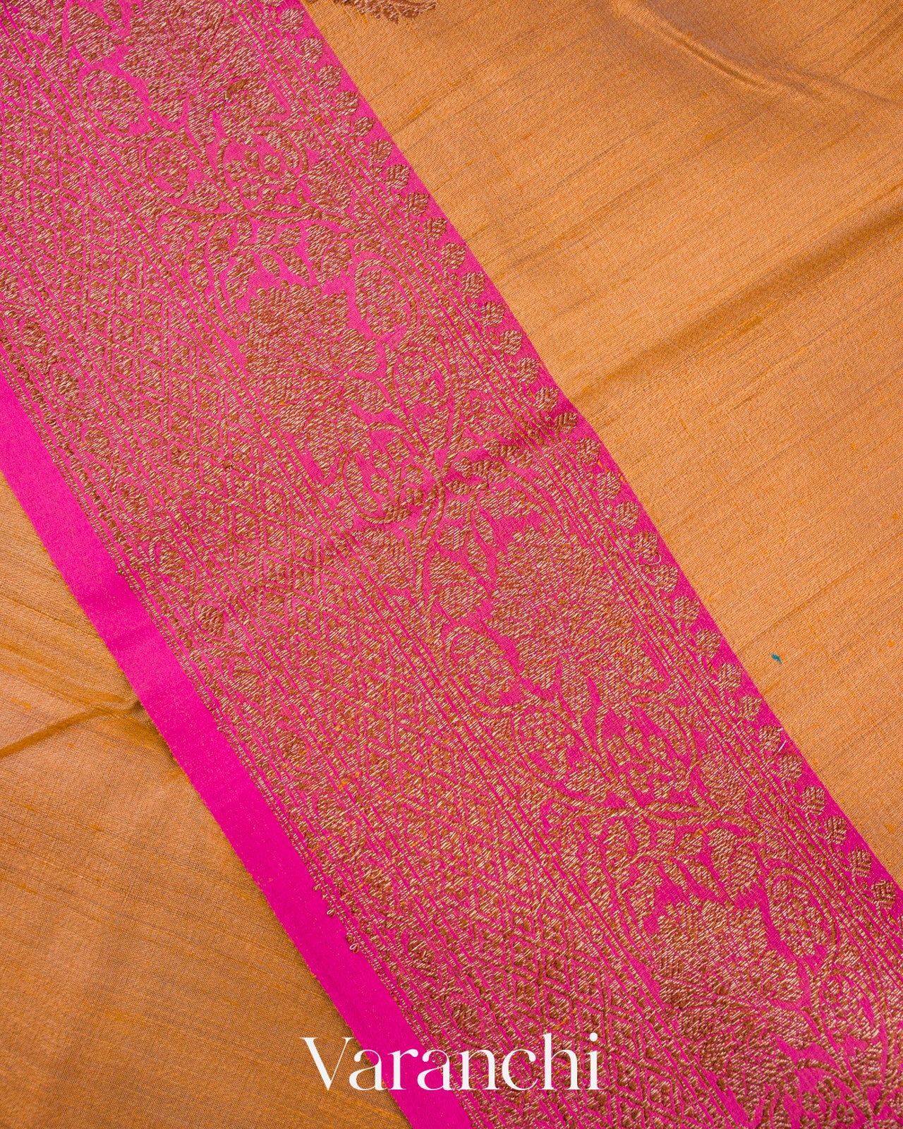 Deep Mustard Pure Tussar Silk Handloom Saree