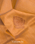 Deep Mustard Pure Tussar Silk Handloom Saree