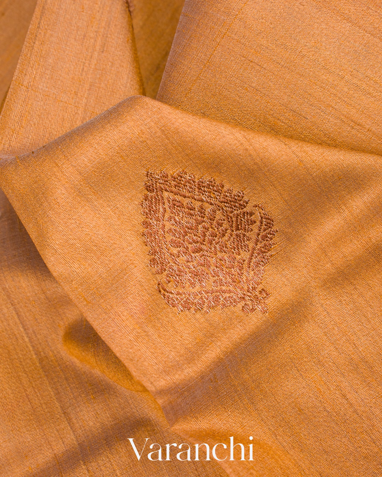 Deep Mustard Pure Tussar Silk Handloom Saree