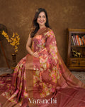 Light Wine Pure Tussar Silk Saree