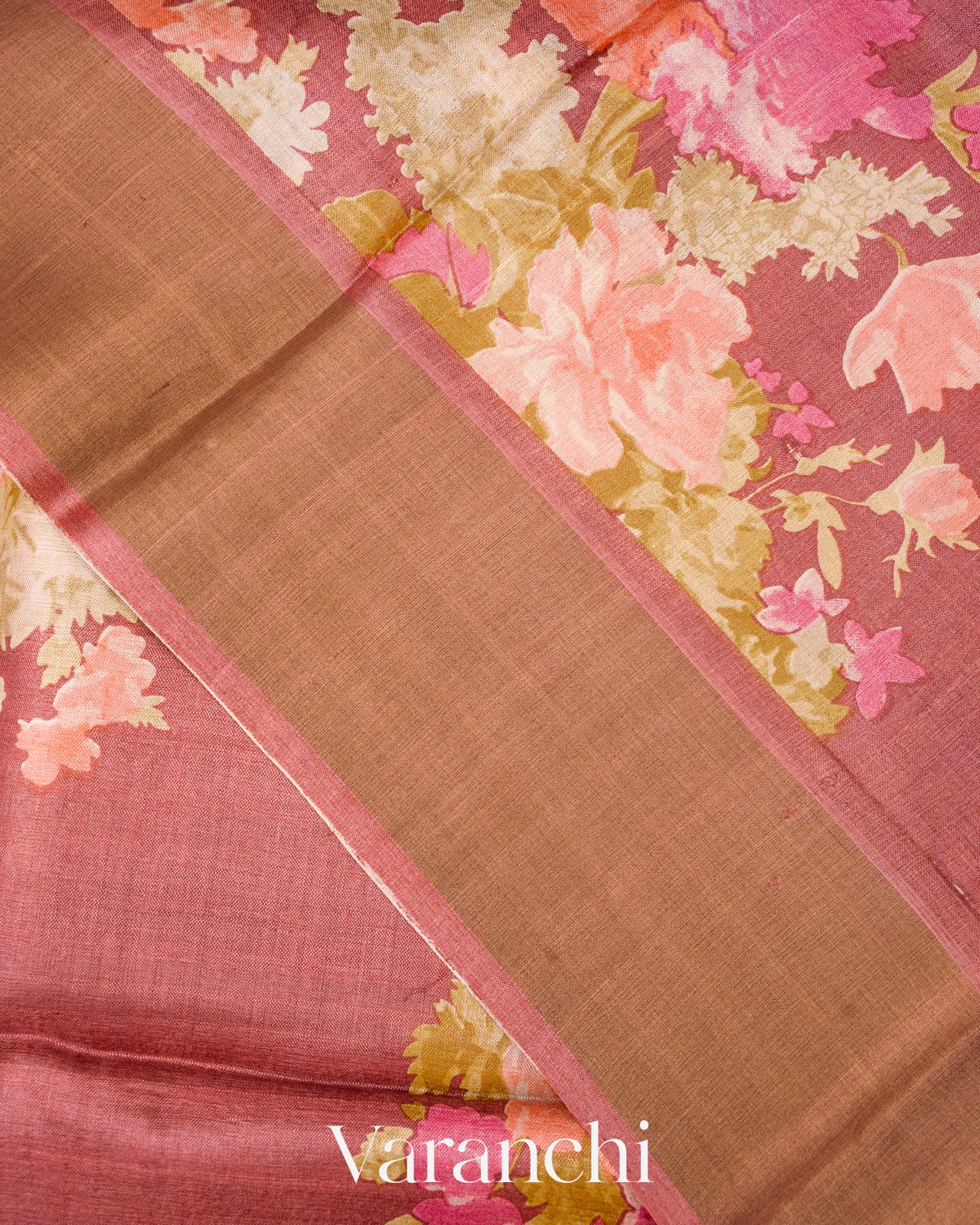 Light Wine Pure Tussar Silk Saree