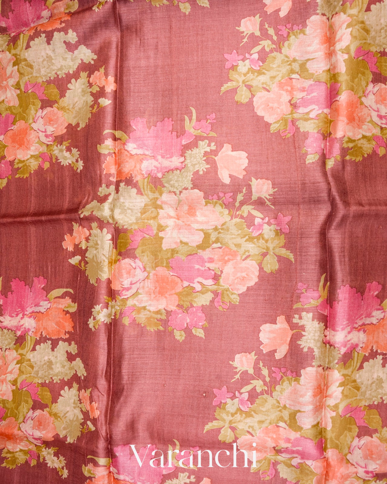 Light Wine Pure Tussar Silk Saree