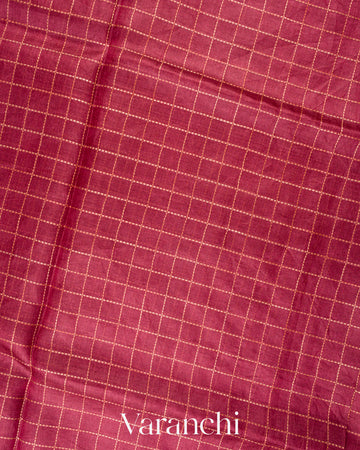 Maroon Embroidered Pure Tussar Silk Saree