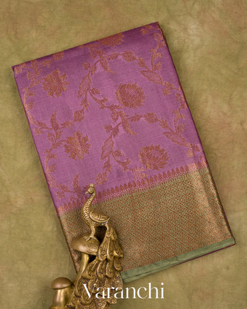 Magenta Purple Pure Tussar Silk Saree