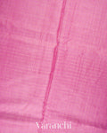 Pink Mirror Hand-Embroidered Pure Tussar Silk Handloom Saree