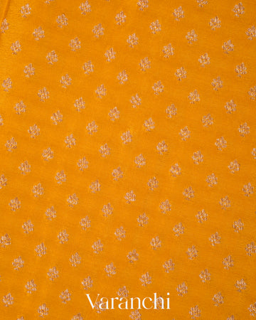 Mustard Yellow Pure Crepe Silk Handloom Saree