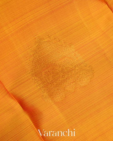Turmeric Yellow Pure Kanchipuram Silk Handloom Saree