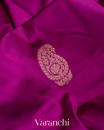 Purple Pure Katan Silk Handloom Saree