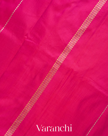Rani Pink Pure Katan Silk Handloom Saree