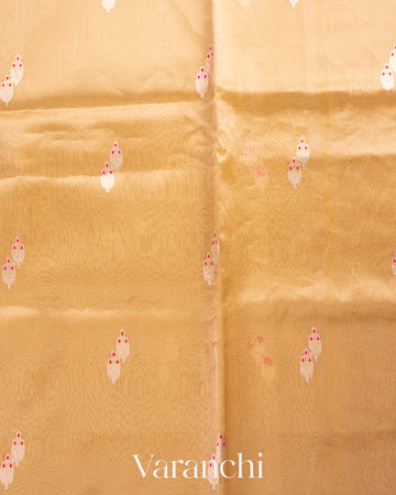 Butter Yellow Pure Tissue Kora Silk Handloom Saree