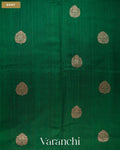 Dark Green with Rani Pink Pure Raw Silk Handloom Saree — Body