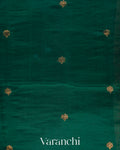 Royal Green Jamdani Pure Mulberry Silk Handloom Saree 