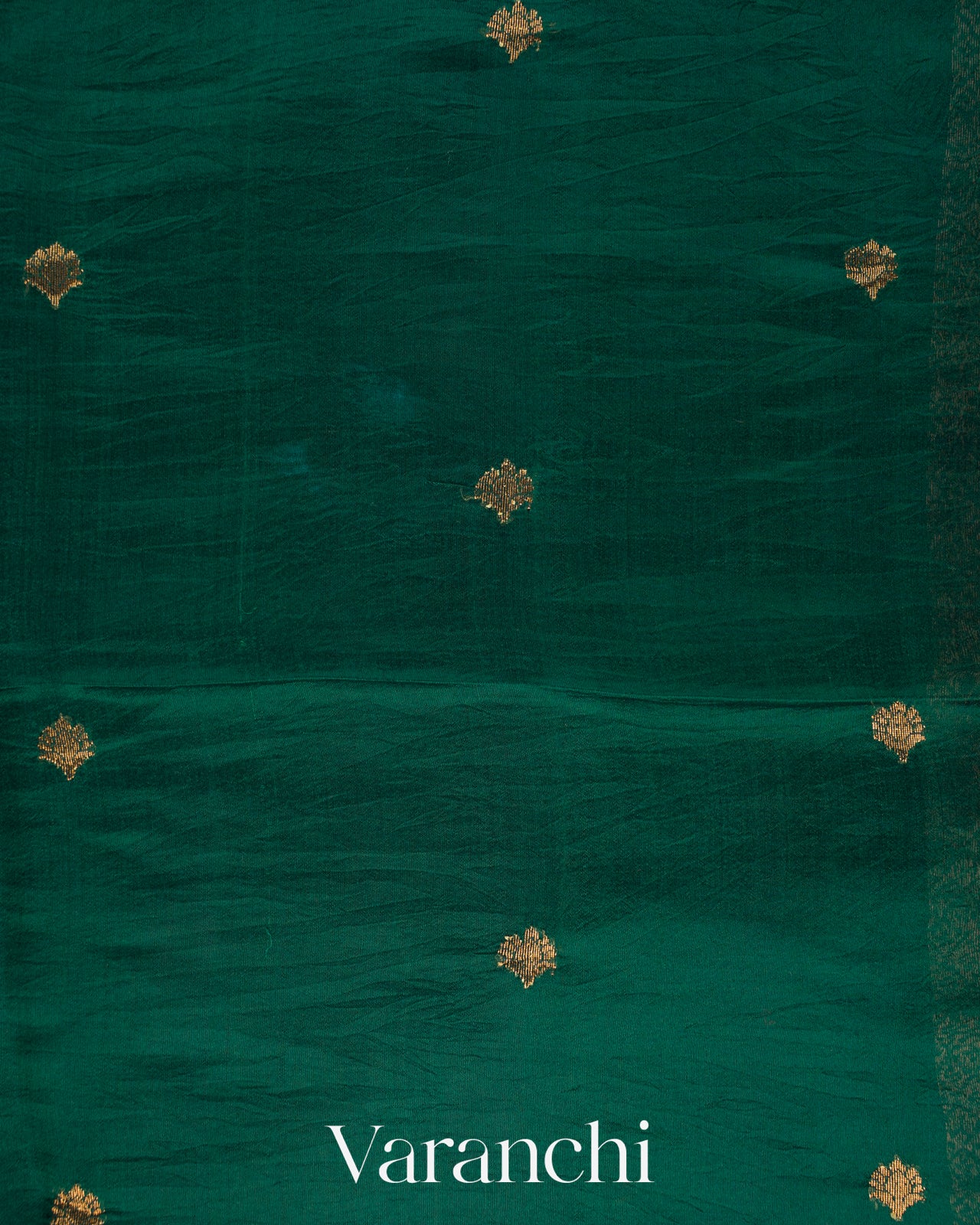 Royal Green Jamdani Pure Mulberry Silk Handloom Saree 