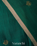 Royal Green Jamdani Pure Mulberry Silk Handloom Saree 