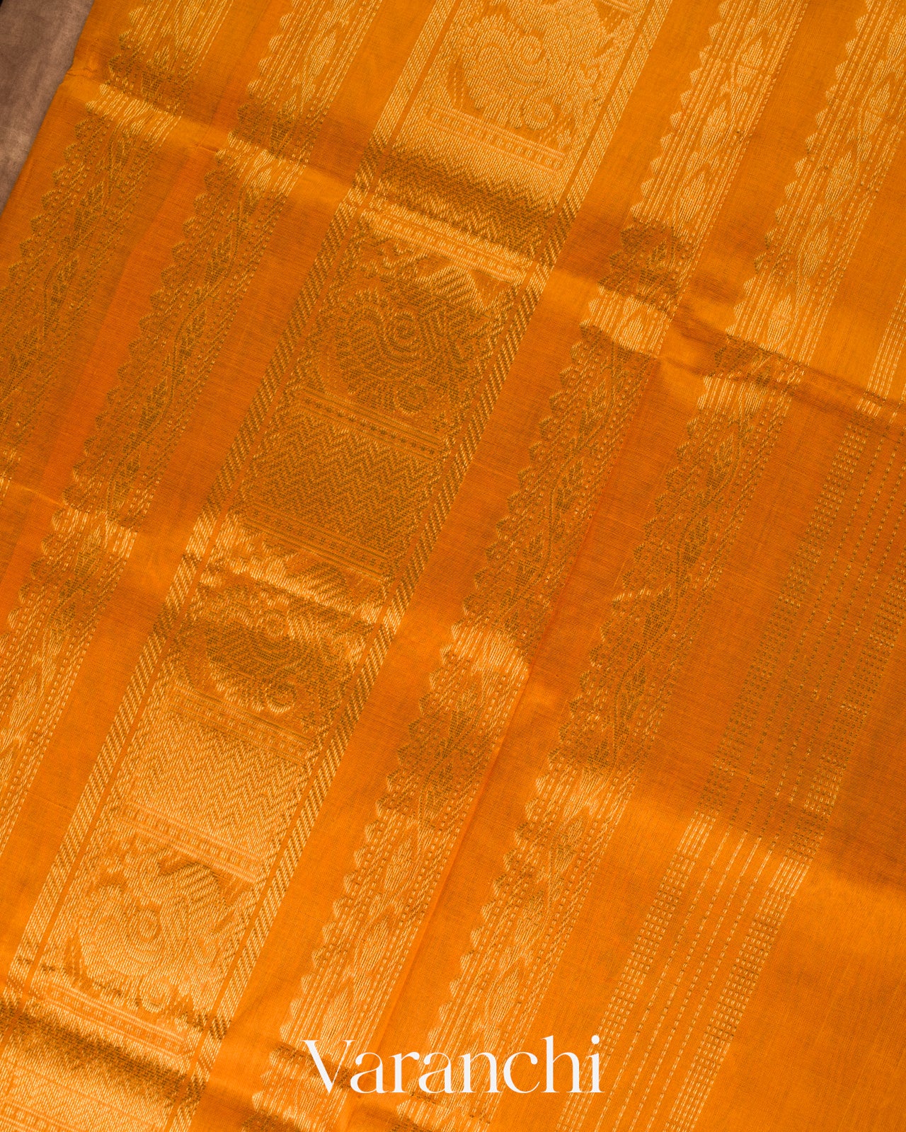 Bottle Green Korvai Pure Kanchipuram Silk Cotton Handloom Saree 
